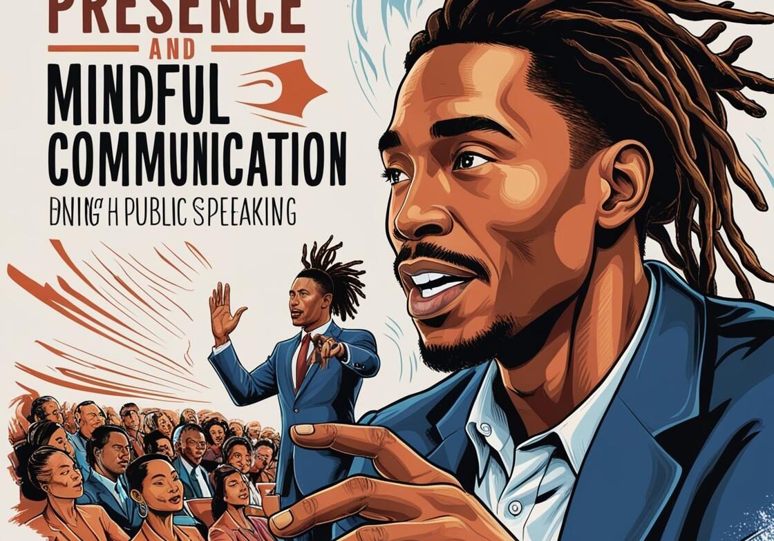 Embracing Presence_ The Power of Satori in Public Speaking. Please use a male Black person in the image with dreadlocks like me
